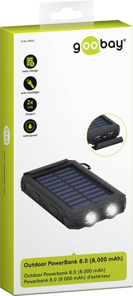 Power Bank Solare Portatile Con Doppia Porta USB, Torcia LED E Bussola – Caricabatterie Di Emergenza Per Esterno