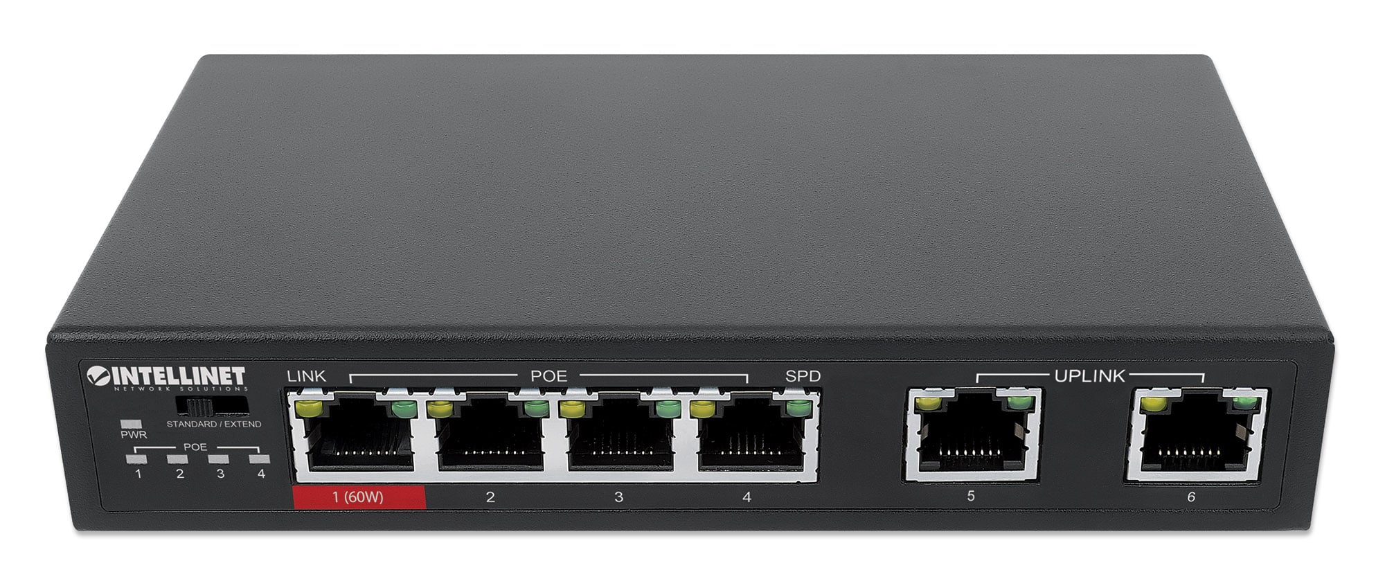 UGREEN PoE Switch Gigabit PoE 6 Porte con 4 Porte PoE+ con Protocolli IEEE 802.3AT/AF e PD, protezione 6KV, VLAN, Plug e Play, lunga Portata Fino a 250M, Fino a 30W per