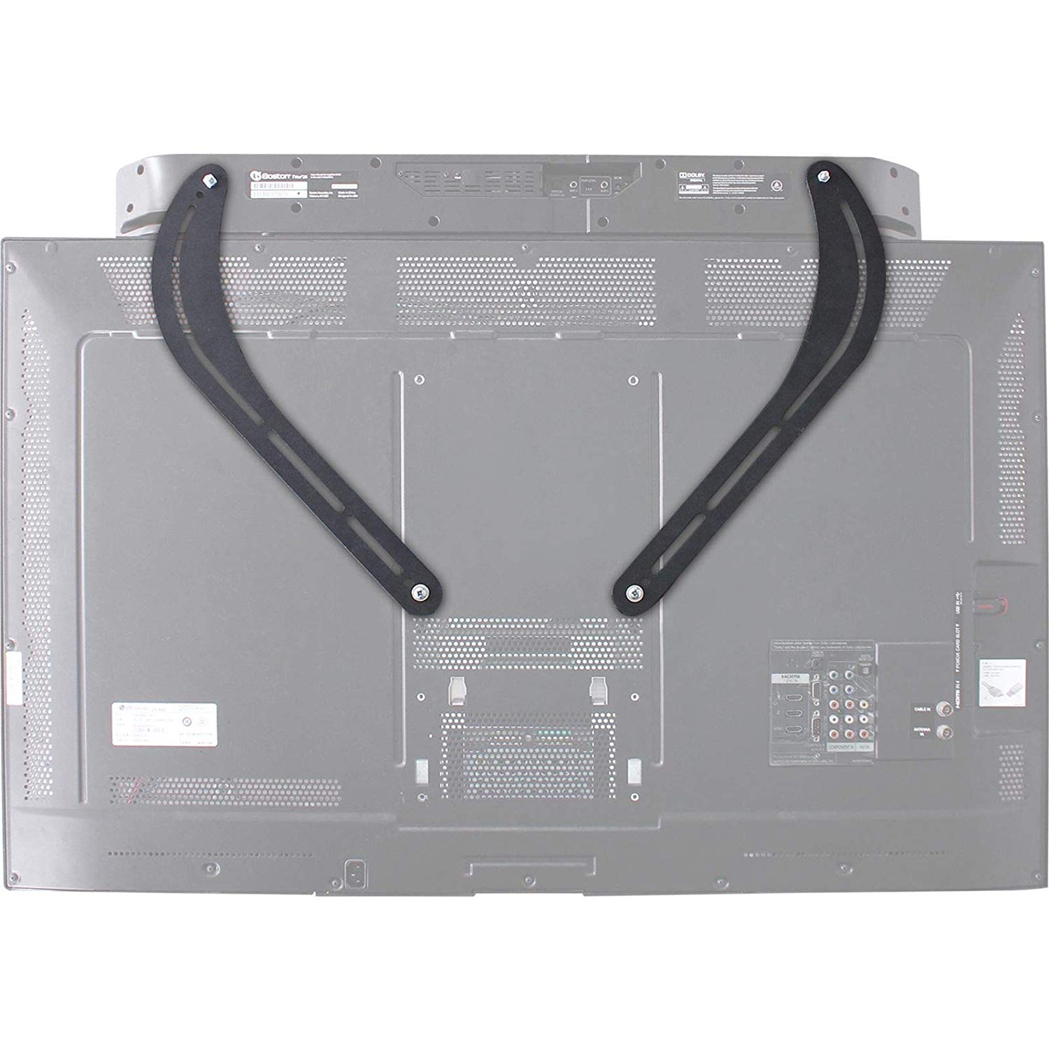 TNP Staffa Di Montaggio Universale Per Soundbar Sotto O Sopra La TV, Regolabile E Girevole, Supporta Fino A 15kg, Per TV 23-65'' VESA, Compatibile LG Samsung Bose