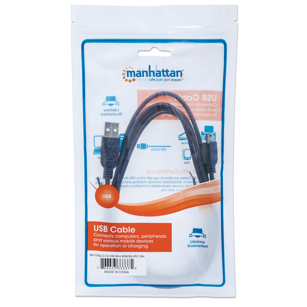 Acquista Hama Cavo USB USB 2.0 Spina USB-A, Spina USB-Mini-B 1.50 m Nero 00200606 da