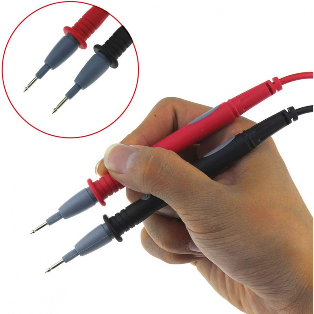 Puntali Tester Per Multimetro Con Cavo A Banana – Set Di Sonde Di Prova Lunghe 10 Cm, Diametro 4 Mm, Nero E Rosso