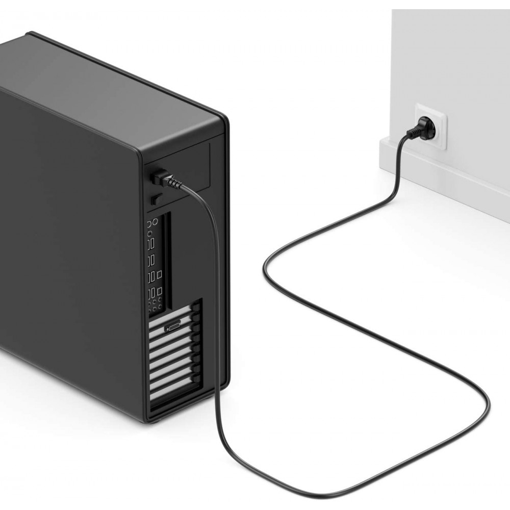Kabelmeister Cavo Alimentazione Schuko C13 1,5m - Per PC, Monitor E Dispositivi Elettronici - Nero