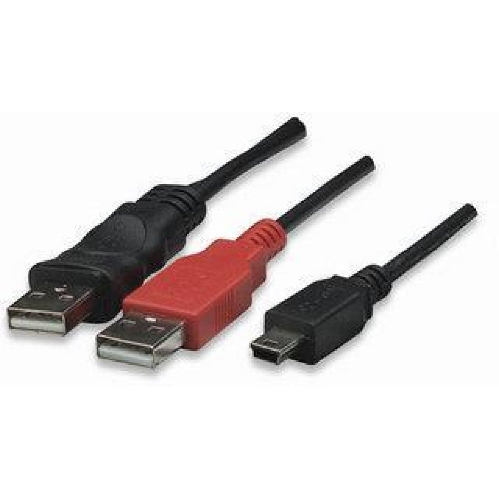 Cavo USB 2.0 ad Y 2xA maschio/mini B maschio 0,6 m - MANHATTAN - ICOC USB2-PW3-1
