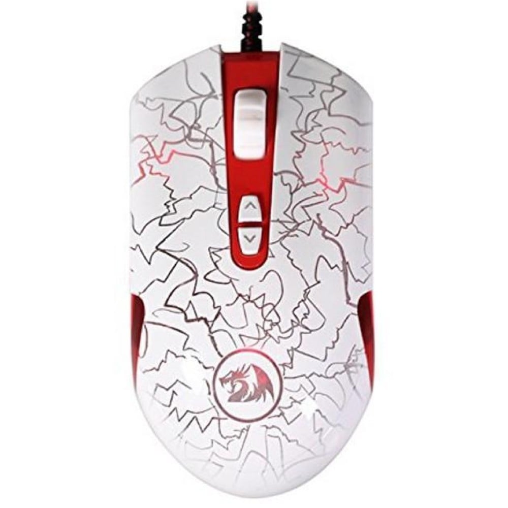 Mouse Ottico Gaming USB 3500 dpi 8 Tasti Lavawolf M701W Bianco - RED DRAGON - ICMG0703-1