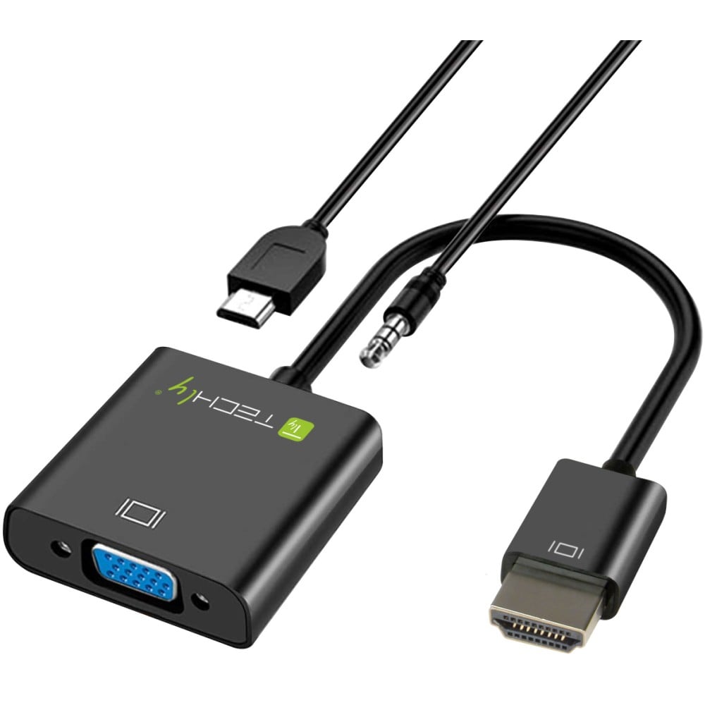 Cavo Convertitore Adattatore da HDMI™ a VGA con Micro USB e Audio - TECHLY - IDATA HDMI-VGA2AU-1