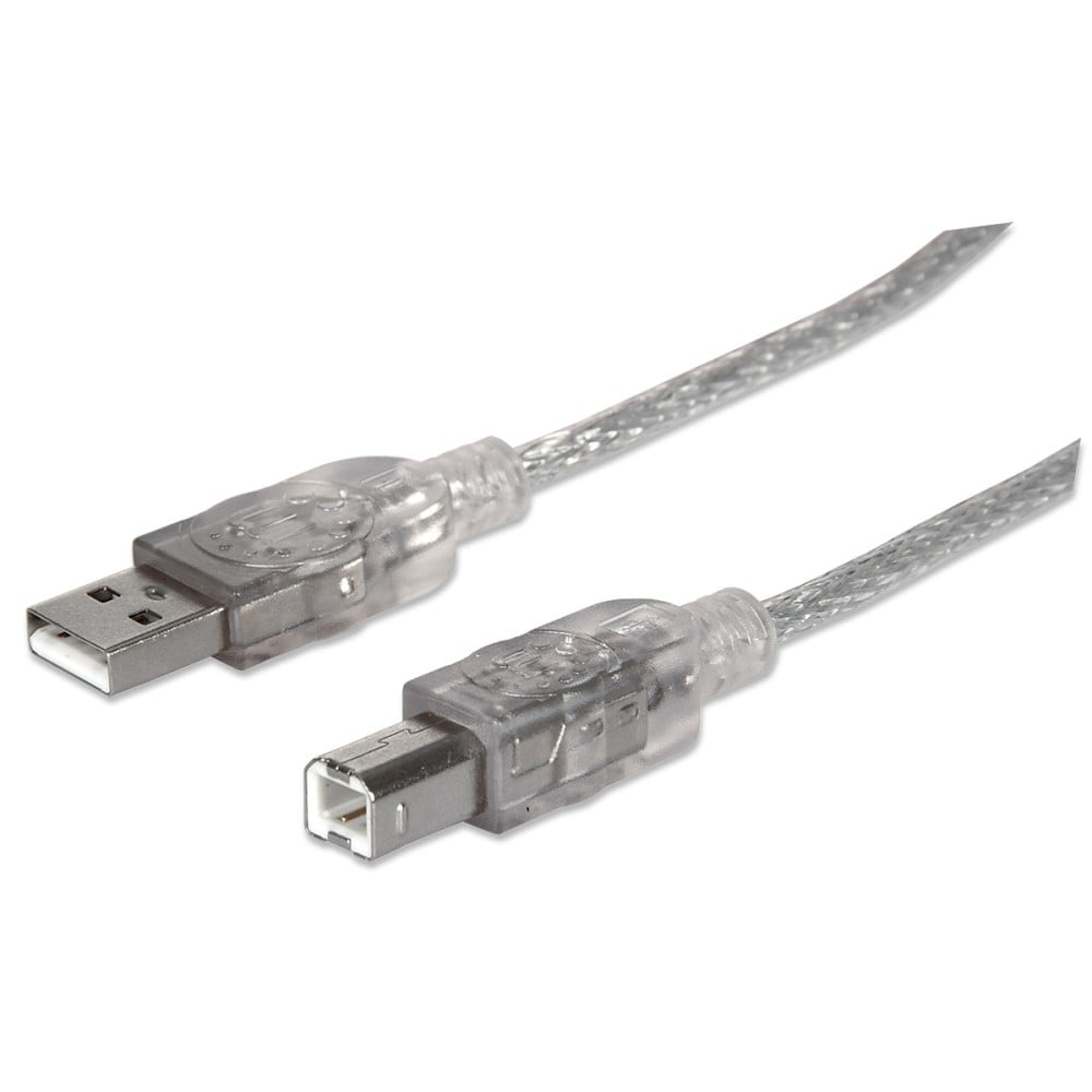 Cavo USB 2.0 A maschio/B maschio 1.8 m trasparente - MANHATTAN - ICOC U-AB-20-U2SIL