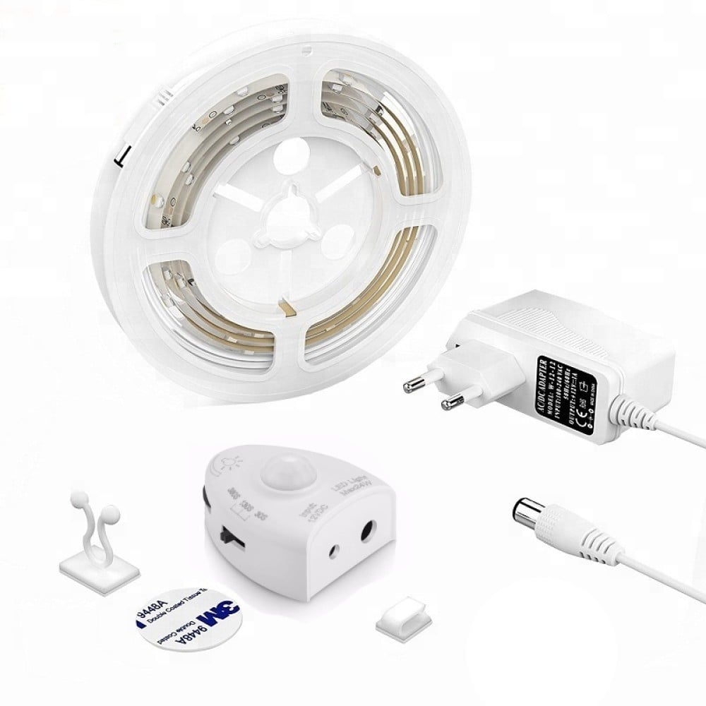Striscia LED Sensore di Movimento e Alimentatore per il Letto 1,2m  - TECHLY - I-STRIP-LED-DC-BEDS-1