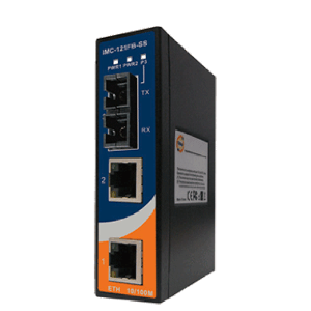 Convertitore Industriale Fast Ethernet a fibra ottica su guida DIN - INTELLINET - I-SWHUB IND-143-1
