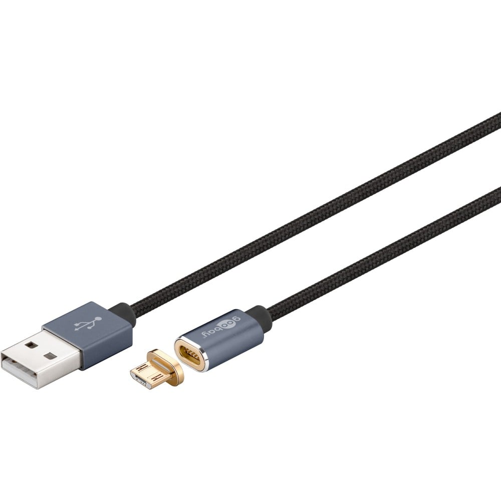 Cavo USB A / Micro B Magnetico 1.2m Nero - GOOBAY - ICOC MUSB-A-012MAGB-1