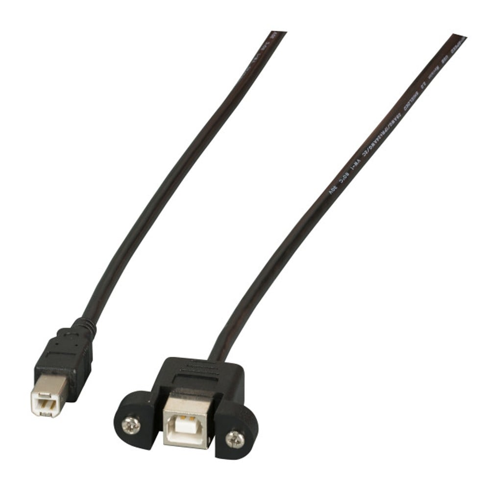 Cavo Prolunga USB B/B M/F da Pannello 1,8m Nero - OEM - ICOC U-BB-018-PNLE-1