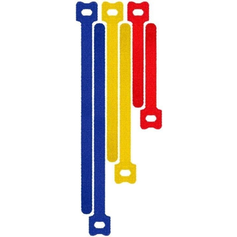 Fascette Fermacavo Blu-Rosso-Giallo in Velcro Set da 6 pz - GOOBAY