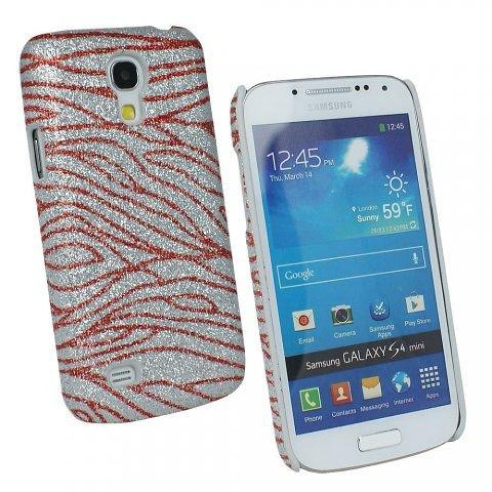 Backcover Zebrata Rosso / Argento per Samsung Galaxy S4 Mini - FONTASTIC - I-SAM-S4M-C18-1