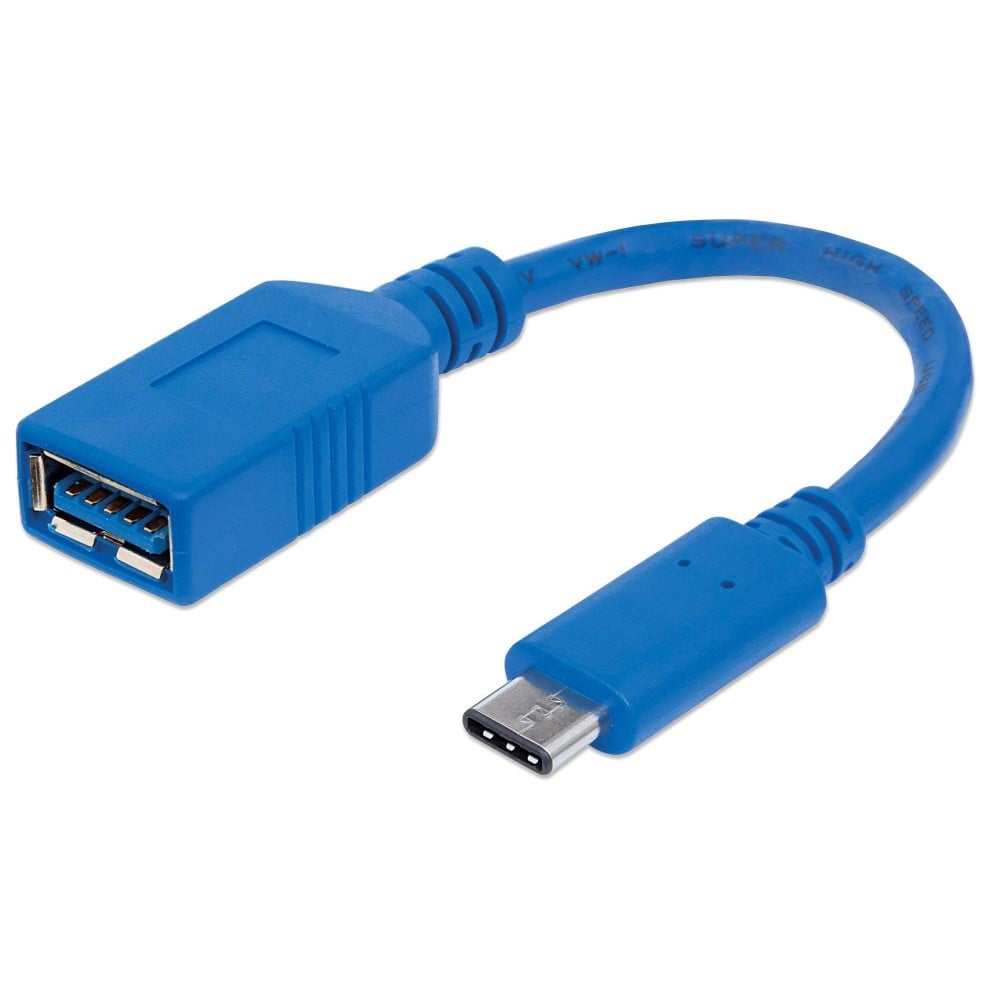 Cavo Superspeed USB A Femmina USB-C™ Maschio 15cm Blu - MANHATTAN - ICOC MUSB31-CMAF02-1