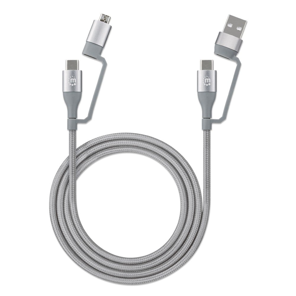 Cavo USB di Ricarica 4-in-1 USB-A, Micro-USB e due USB-C™ 1m - MANHATTAN - ICOC MUSB-AC41-1
