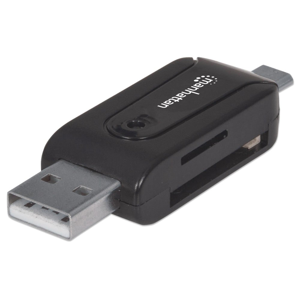 Mini Lettore di Memorie SD/MicroSD/USB M per Smartphone e Tablet - MANHATTAN - IDATA UOTG-READER2-1