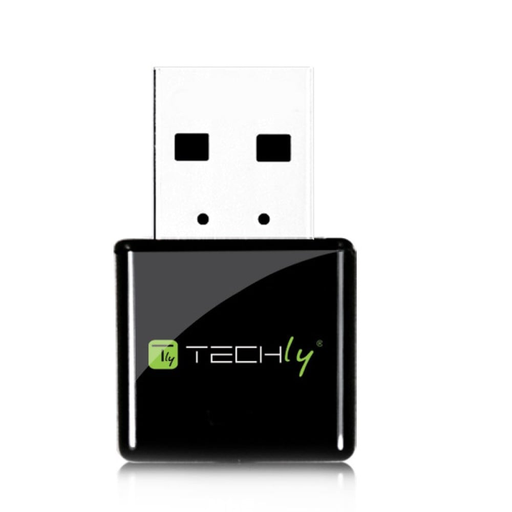 Mini Adattatore WiFi USB 2.4Ghz 300Mbps con tasto WPS  - TECHLY - I-WL-USB-300TY-1
