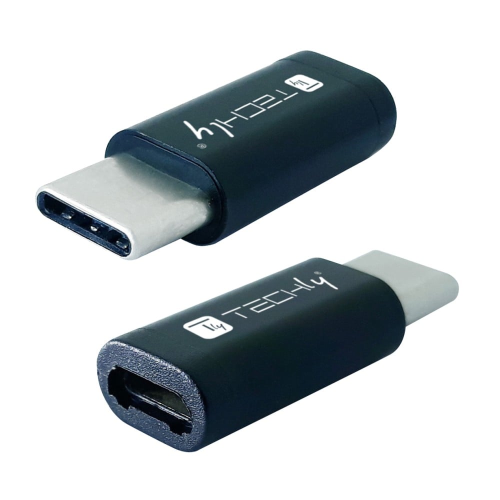 Mini Convertitore Adattatore USB-C™ Maschio a Micro USB Femmina - TECHLY - IADAP USBC-MBKT-1