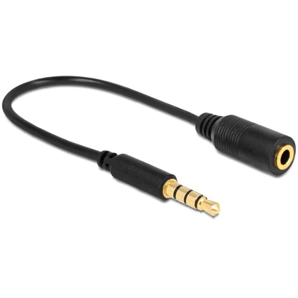 Cavo Audio 3.5 mm M/F 4Pin Convertitore di Assegnazione Pin 17,5cm Nero - DELOCK - ICOC 19-SB-HP-1