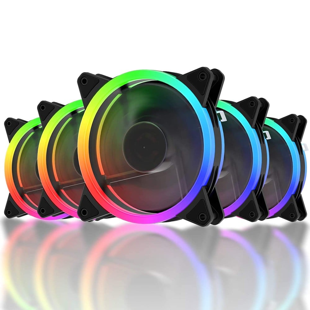 Ventola di Raffreddamento 4pin LED Rainbow Multicolor 120 mm PC Gaming - WHITE SHARK - ICSB-GRAVITY-1