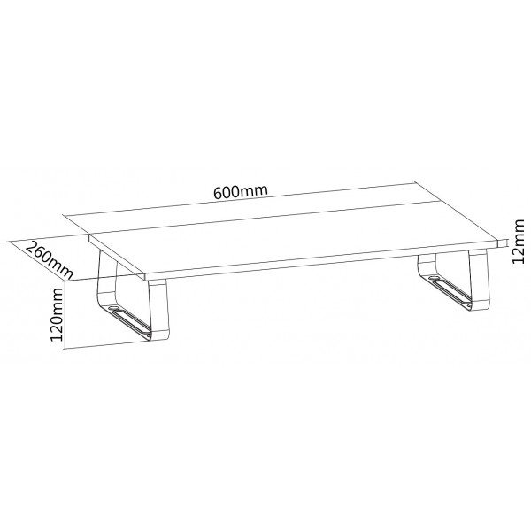 TEAMIX Supporto per monitor da 20 pollici, supporto da tavolo nero