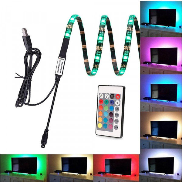 DANCRA Striscia LED 3 m, striscia LED RGB, retroilluminazione TV per monitor da 40 a 50 pollici