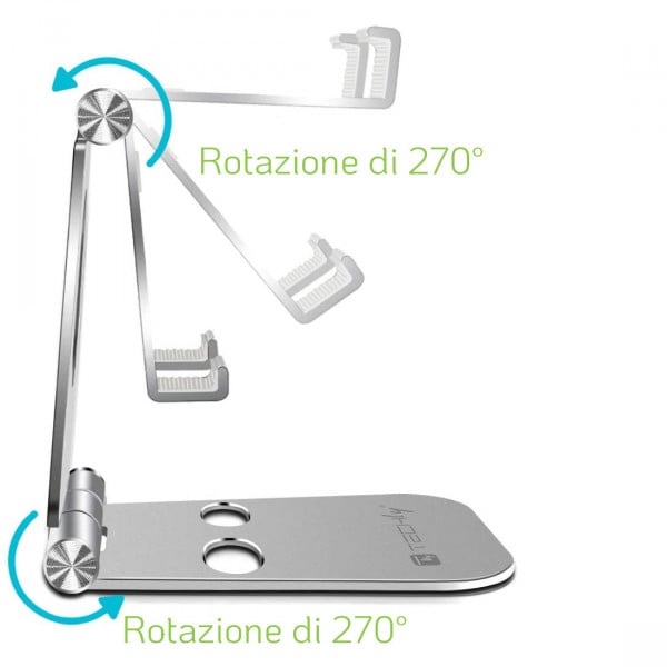 Supporto Pieghevole Universale Per Cellulare E Tablet In ABS - Angoli Multipli Regolabili, Portatile 8,4 Cm - 4