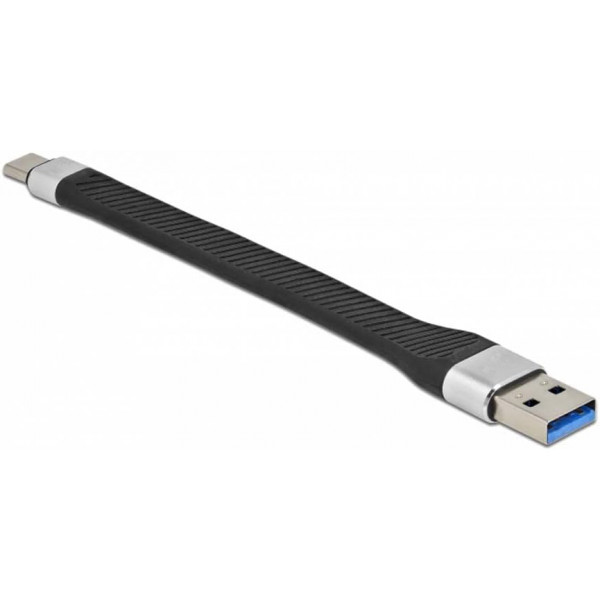 Cavo USB C Piatto Angolato 90° 30cm - Ricarica Rapida PD 65W, Trasferimento Dati 480Mbps, Per Smartphone E Tablet