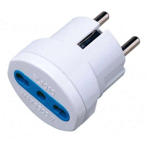 Adattatore Spina Industriale CEE 16A,1 Presa Schuko + 2 Prese Bipasso Italiana 10/16A 250V, Ideale per Camper, Campeggio, Caravan, Barca e Cantieri