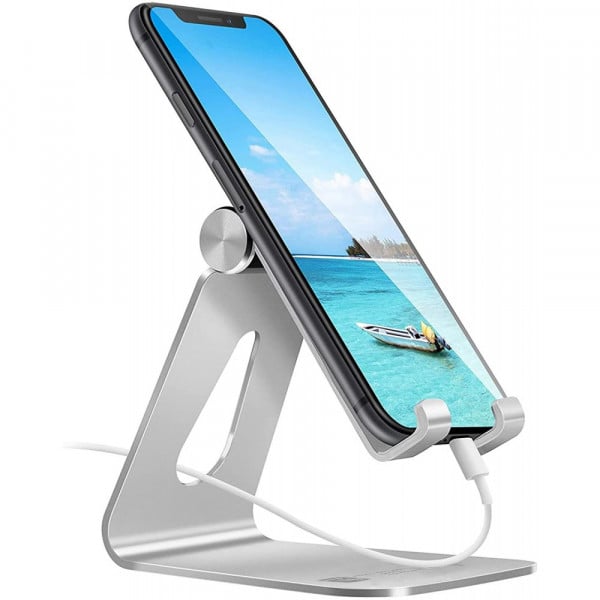 RXU Supporto Da Scrivia In Metallo Dorato Per Telefono E Tablet - Design A Linea Unica, Porta Cellulare Universale - 2