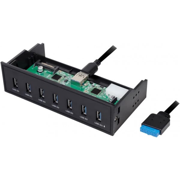 Hub USB attivo 3.0 con alimentatore, VEMONT 11 porte USB (10 porte 3.0, 1 porta di ricarica intelligente) con alimentatore da 12 V/3 A, splitter USB con interruttore individuale e cavo lungo 1,2 m per