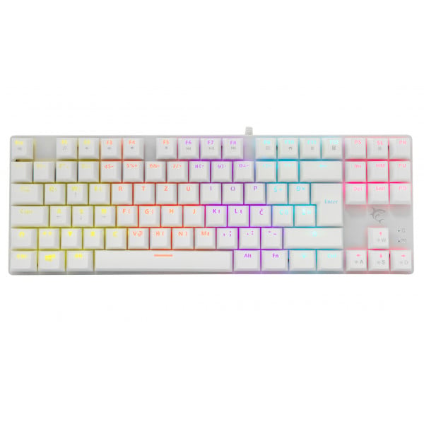 SOLIDEE Tastiera a membrana,macchina da scrivere punk a grandezza naturale 104 tasti,tastiera computer con tasti rotondi,retroilluminata a LED per PC/Win/Mac/Laptop(Americana QWERTY)(V300 Pink