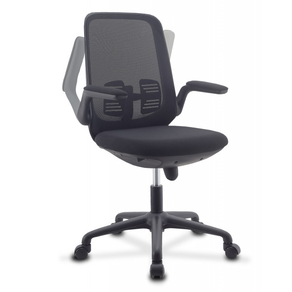 Sedia Da Ufficio Senza Braccioli In Rete Nera - Regolabile In Altezza Per Piccoli Spazi, Ergonomica Con Supporto Lombare - 4