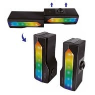 2 in 1 Gaming Sound System Soundbar e Speakers Bluetooth v5.0 Illuminazione RGB - LOGILINK - ICASBL-SB59