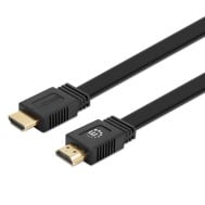 Cavo HDMI High Speed With Ethernet Piatto 3m nero - MANHATTAN - ICOC HDMI2-FE-030MH