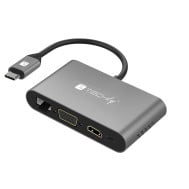 Docking Station USB-C™ SuperSpeed Multiporta USB HDMI VGA RJ45 MicroSD - TECHLY - IADAP USB31-DOCK3