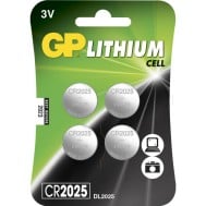 Blister 4 Batterie Litio a Bottone CR2025 - GP BATTERIES - IC-GP103181