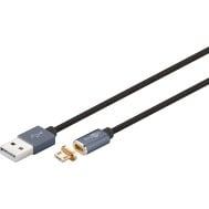 Cavo USB A / Micro B Magnetico 1.2m Nero - GOOBAY - ICOC MUSB-A-012MAGB