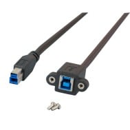 Cavo Prolunga USB 3.0 SuperSpeed B/B M/F da Pannello 1,8m Nero - OEM - ICOC U3-BB-018-PNLE