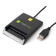 Lettore di Smart Card USB Esterno Nero - TECHLY - I-CARD CAM-USB2TY2
