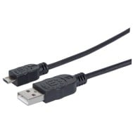 Cavo USB 2.0 A maschio/Micro B maschio 0,15m Nero - MANHATTAN - ICOC MUSB-A-001