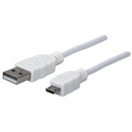 Cavo USB 2.0 A maschio/Micro B maschio 0,3m Bianco - MANHATTAN - ICOC MUSB-A-003W