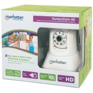 NurseryCam Telecamera IP HD 720p Wireless con Visione Notturna Bianco - MANHATTAN - ICNCI005
