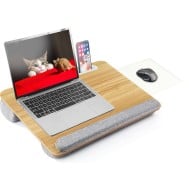 Scrivania Portatile per Laptop Supporto Bambù con Base Imbottita e Stand per Tablet - TECHLY - ICA-TBL 102