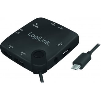 LogiLink UA0126 USB-HUB 13-Port UA0126, USB 2.0, 480 Mbit/s, Black, Status, ~E